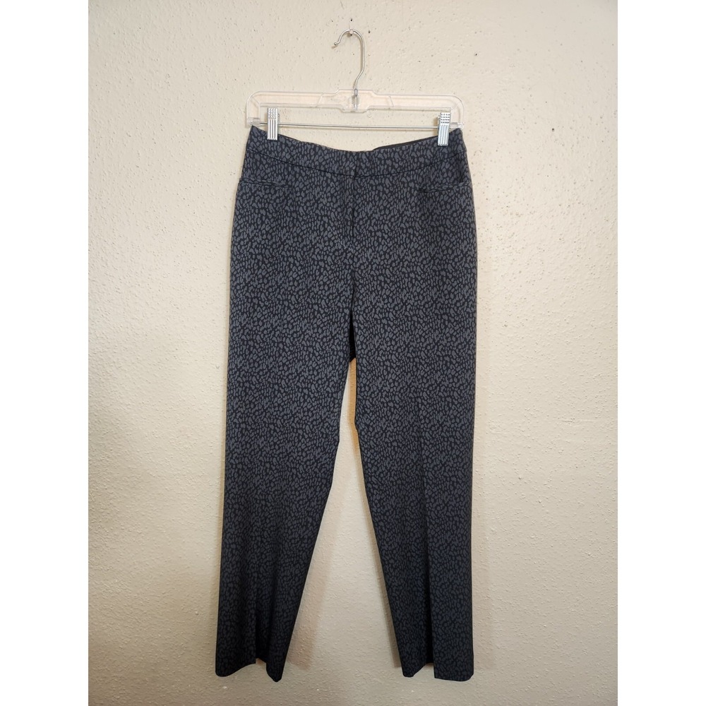 INC International Concepts Womens 6S Gray Leopard Straight Leg Career Pants